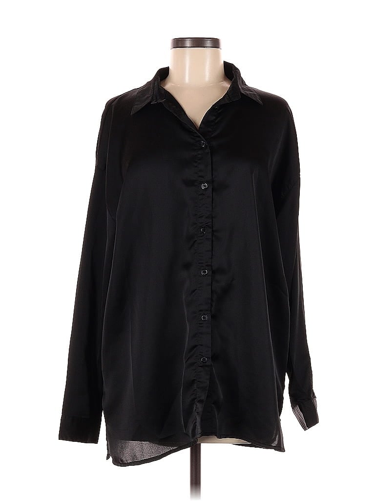 Missguided Solid Black Long Sleeve Blouse Size 6 53 Off Thredup