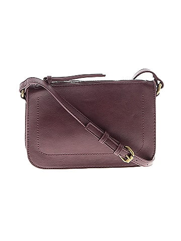 Sonoma Goods for Life Solid Burgundy Crossbody Bag One Size - 75% off