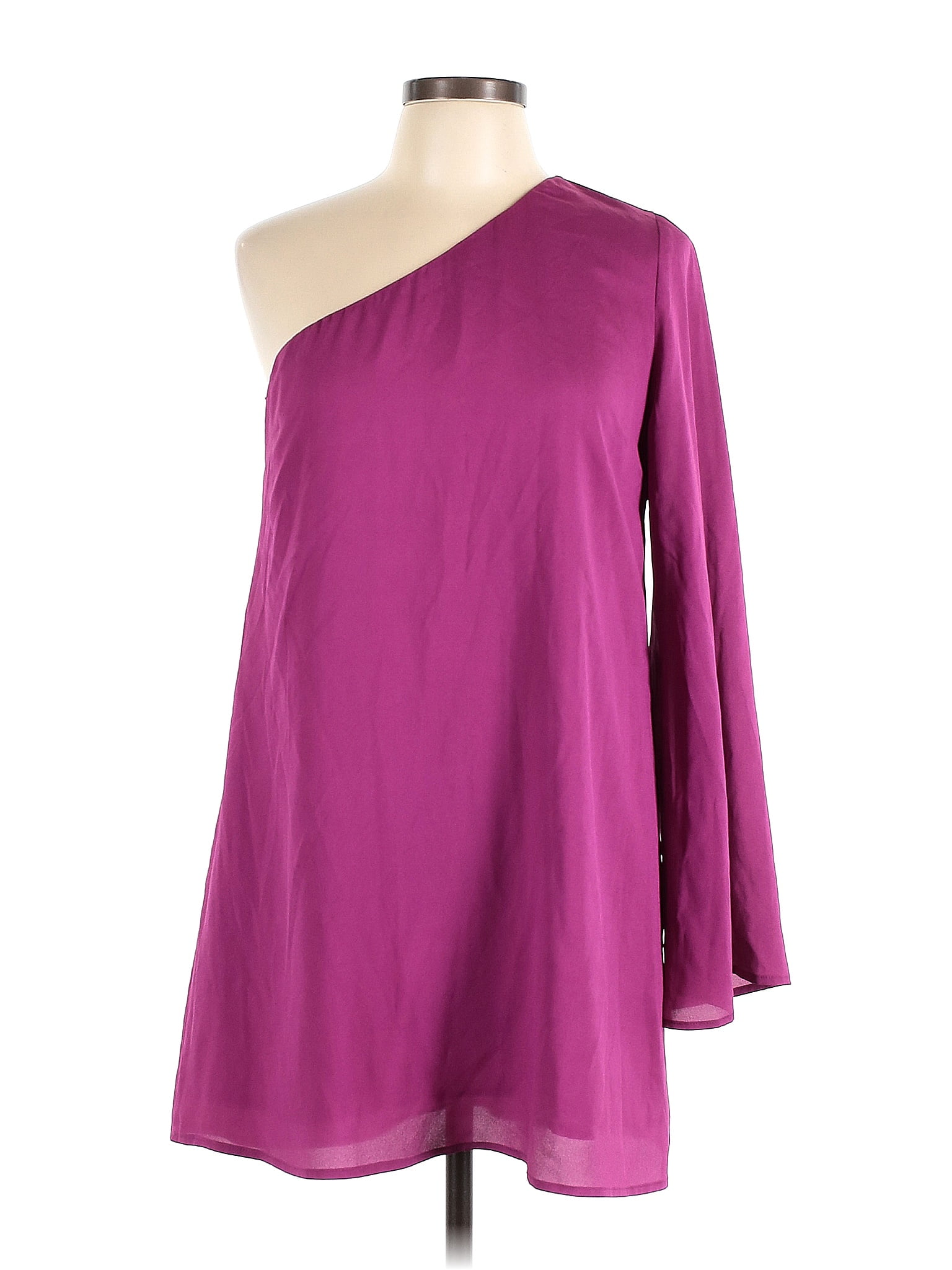 Ark & Co. 100% Polyester Solid Pink Purple Casual Dress Size L