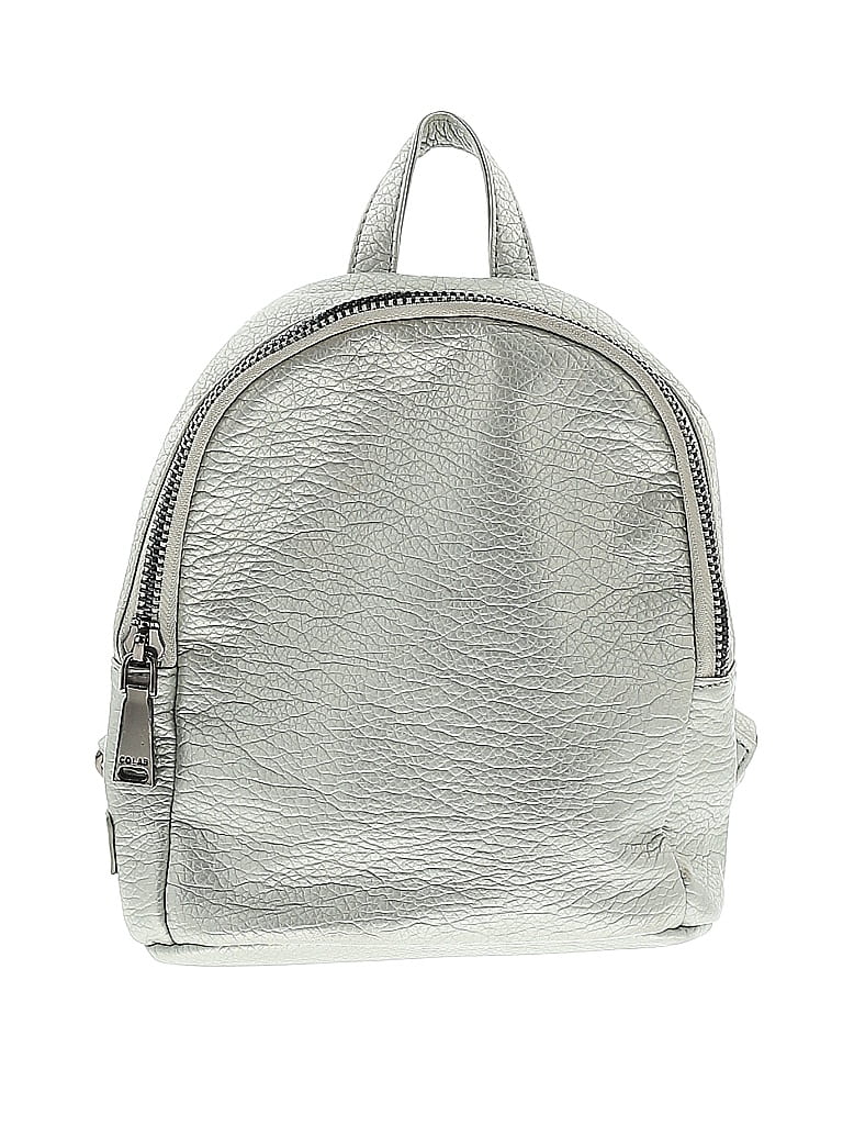Co lab Solid Metallic Silver Backpack One Size 54 off ThredUp