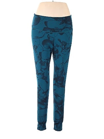 Active by Old Navy Floral Teal Blue Leggings Size XL - 47% off