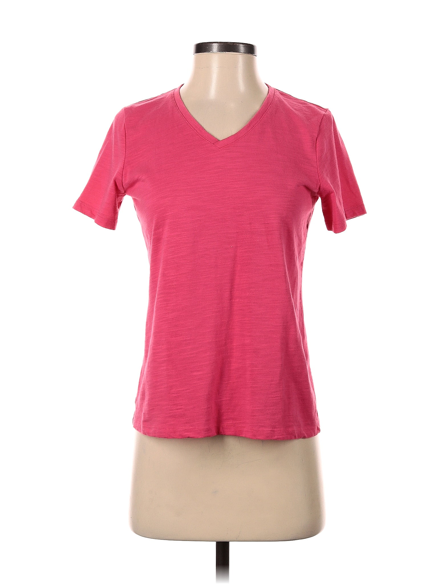 Talbots Outlet Solid Pink Short Sleeve Henley Size P 37 Off Thredup