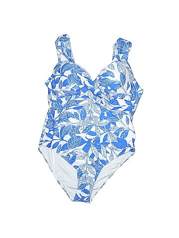 Unbranded Multi Color Blue One Piece Swimsuit Size 1X (Plus) - 60