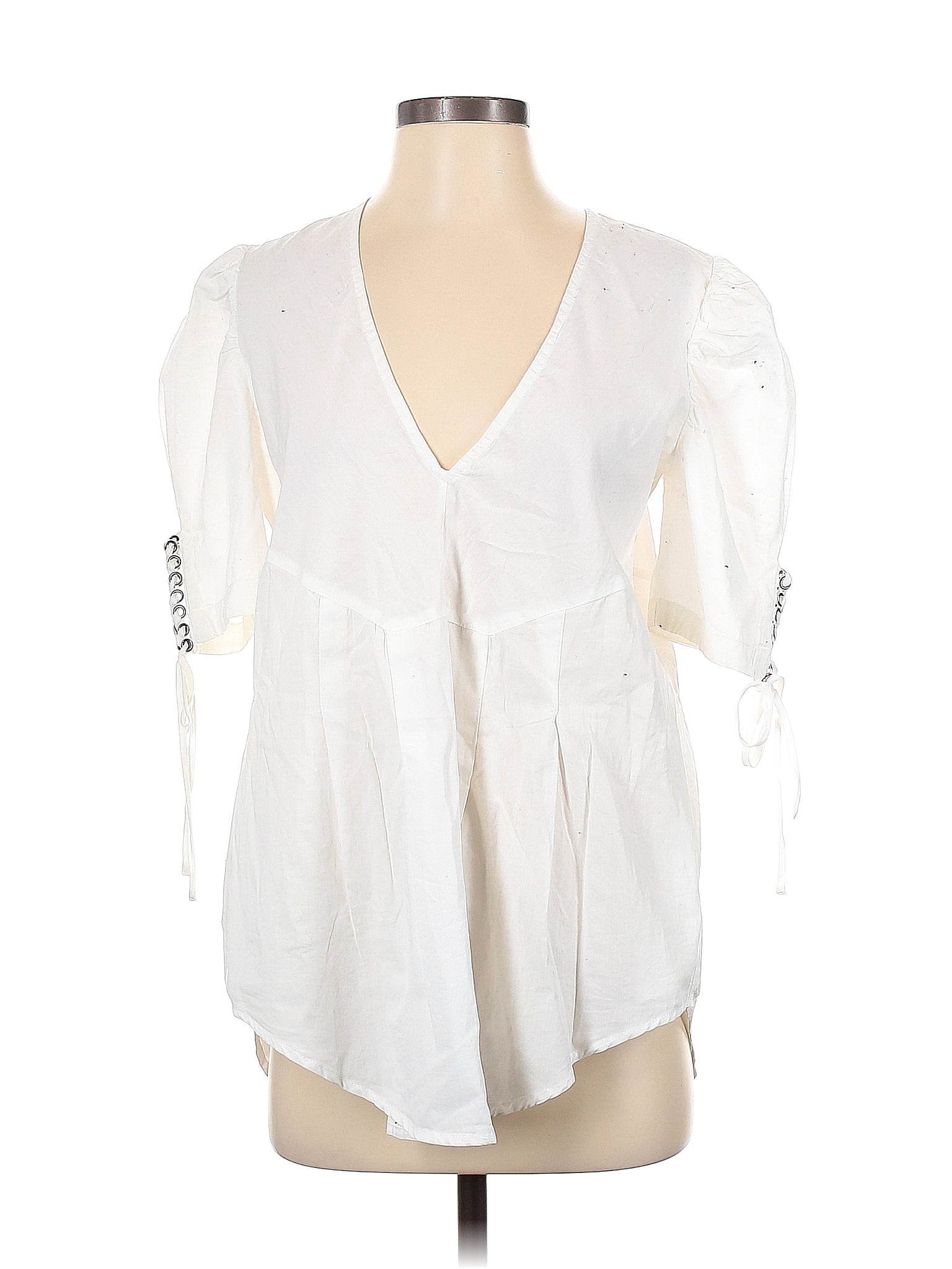 Free People White Short Sleeve Blouse Size Xs 75 Off Thredup