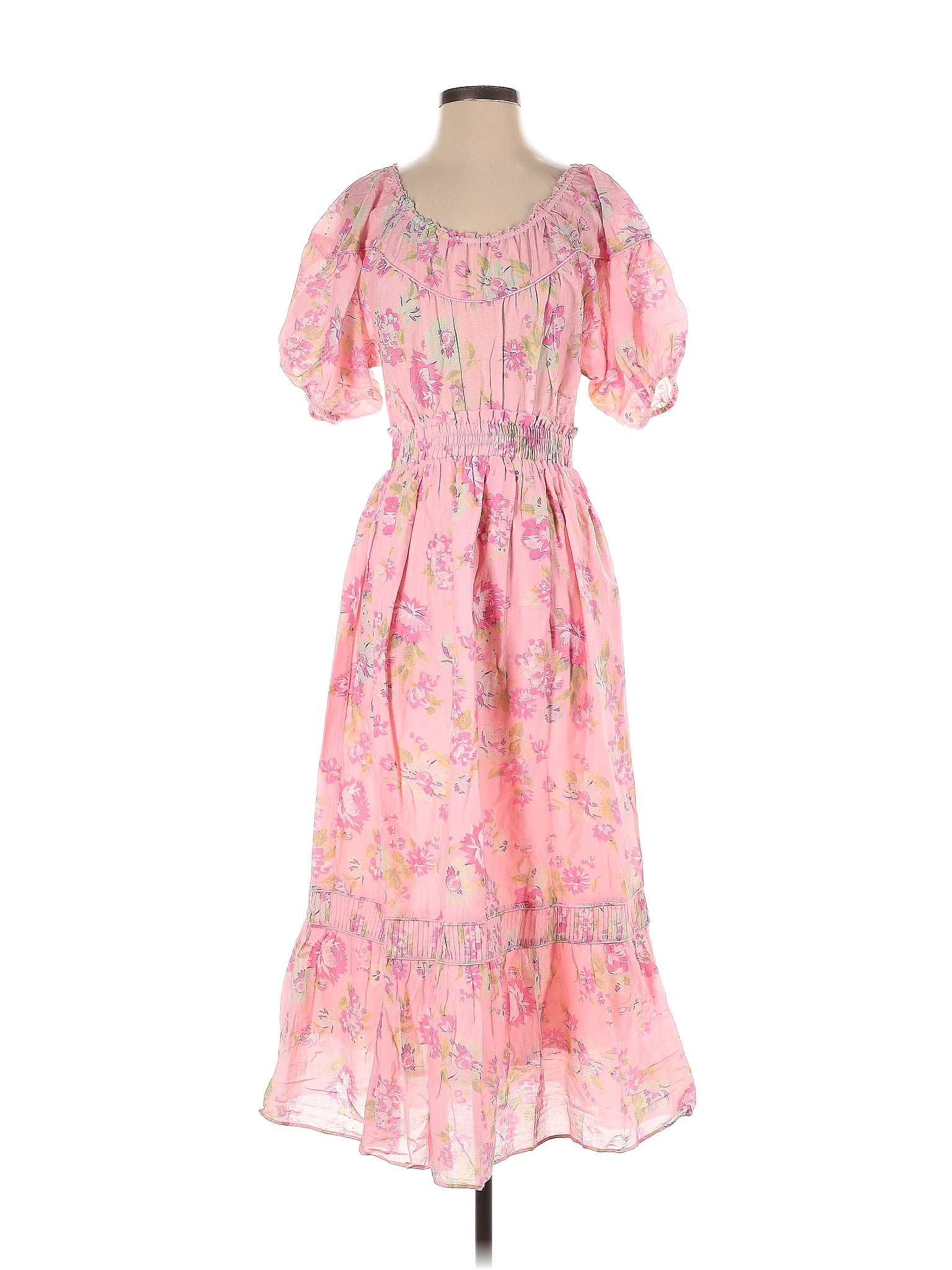 LoveShackFancy Floral Pink Casual Dress Size S - 37% off | ThredUp