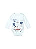 Baby Club 100% Cotton Graphic Blue Long Sleeve Onesie Size 80 - photo 1