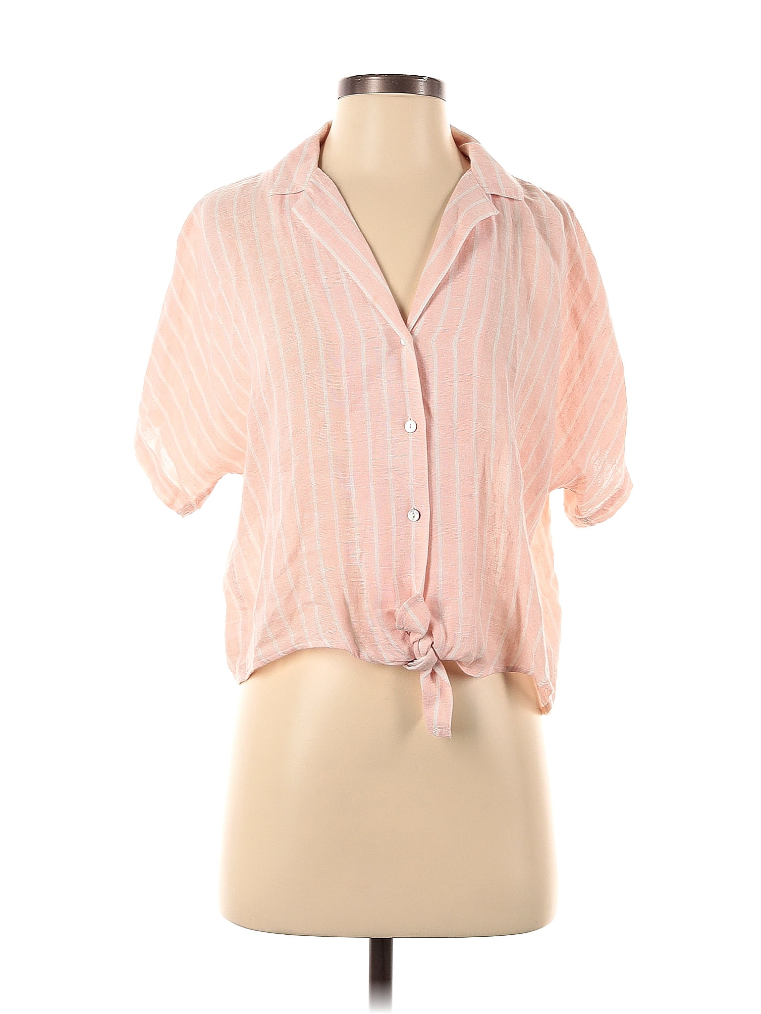 Rails Stripes Pink Short Sleeve Blouse Size XS 77 off ThredUp