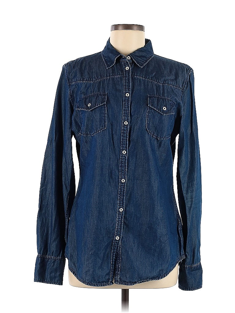 Escada Sport Blue Long Sleeve Button-Down Shirt Size 40 (EU) - 78% off ...