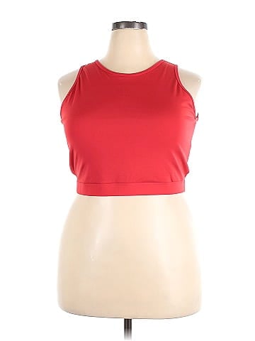 Pop Fit Solid Red Active Tank Size 2X (Plus) - 64% off