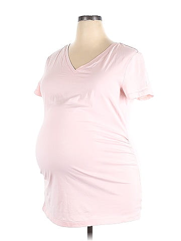 Gap - Maternity Solid Pink Short Sleeve T-Shirt Size XXL (Maternity) - 53%  off