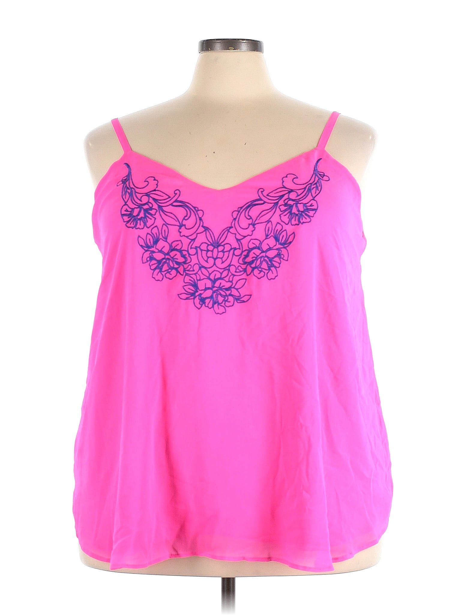 Torrid 100% Polyester Floral Pink Sleeveless Blouse Size 3X Plus (3) (Plus)  - 57% off