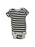Gerber 100% Cotton Stripes Gray Short Sleeve Onesie Size 0-3 mo - photo 1