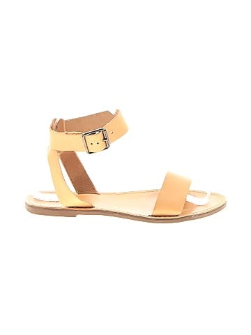 Madewell Solid Tan Yellow The Boardwalk Ankle Strap Sandal Size 7