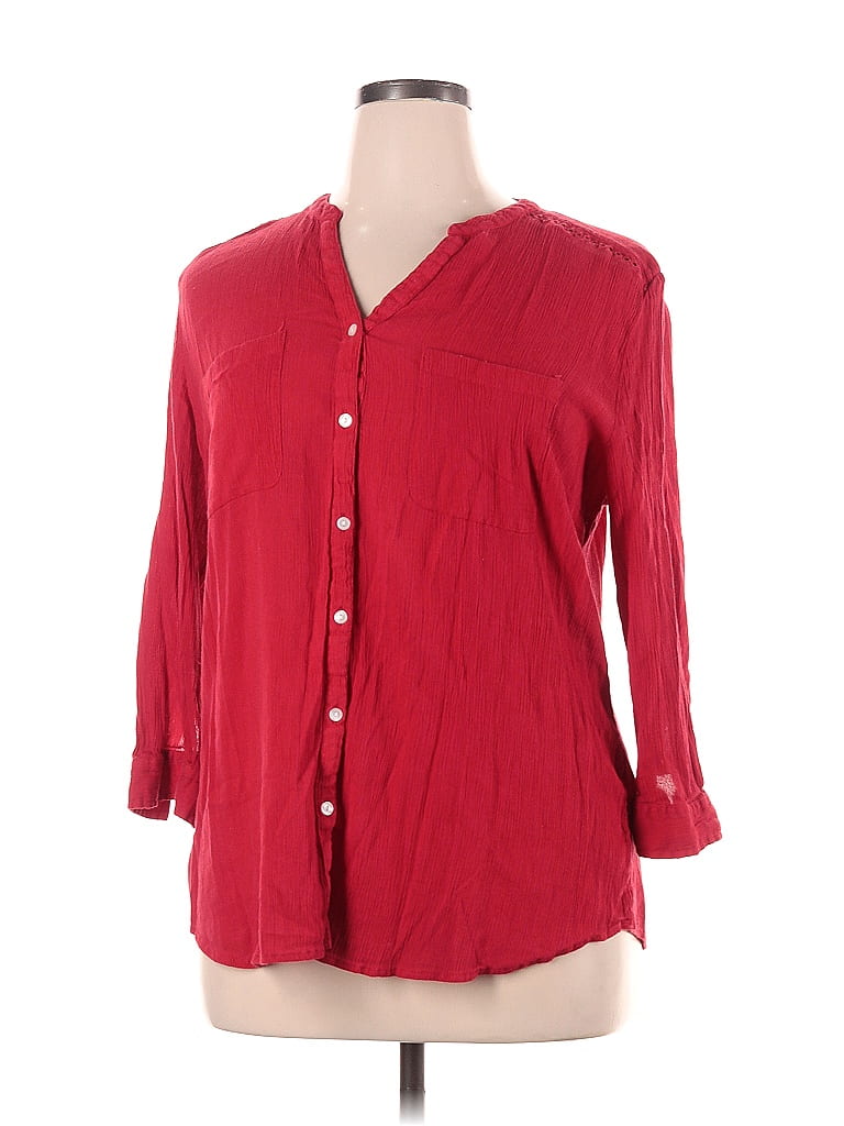 Charter Club Red Long Sleeve Button-Down Shirt Size XL - photo 1