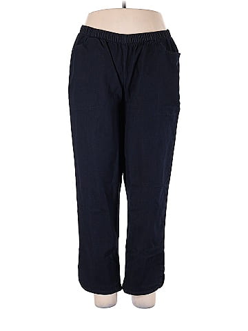 Woman Within Solid Black Blue Leggings Size 18 (Plus) - 56% off