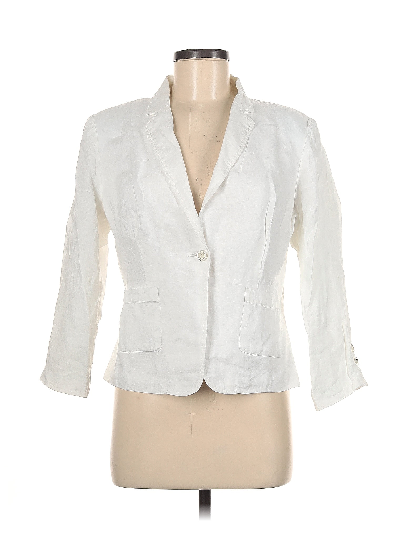 Miroa 100% Linen Solid White Blazer Size M - 59% off | ThredUp