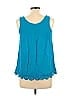 Papermoon 100% Polyester Teal Blue Sleeveless Blouse Size L - photo 2