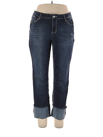 Earl Jean Solid Blue Jeans Size 16 - 70% off