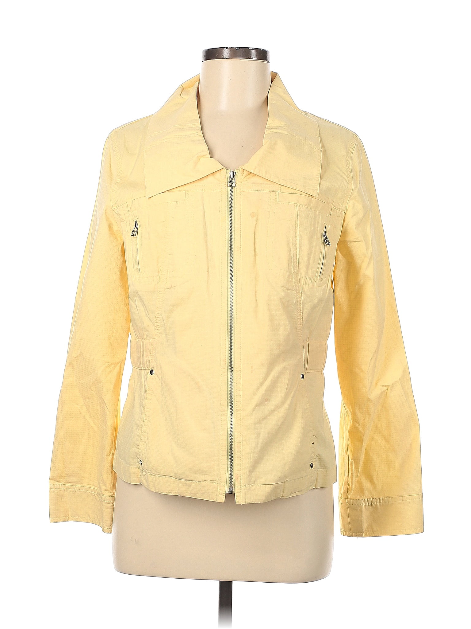 Chico's Solid Yellow Jacket Size Med (1) - 81% off | ThredUp