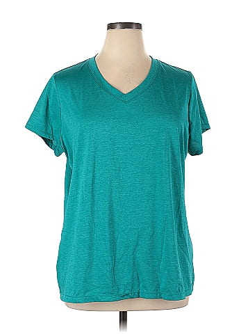 Xersion 100% Polyester Teal Active T-Shirt Size 1X (Plus) - 41% off
