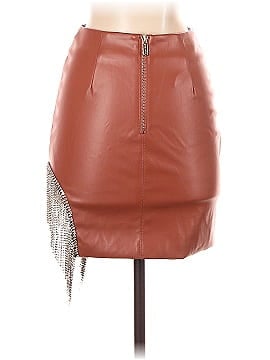 Miss Circle Faux Leather Skirt (view 2)