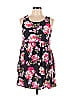 Old Navy 100% Rayon Floral Floral Motif Black Casual Dress Size L - photo 1