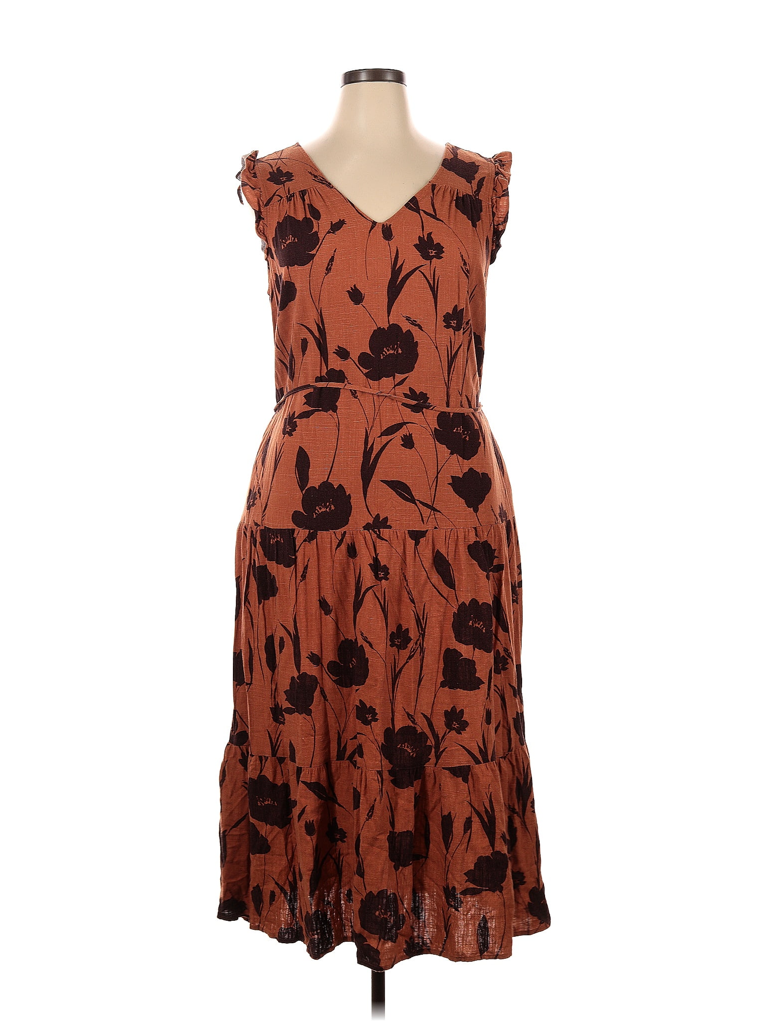 Robe Sans Manches Vera Wang à Motif Floral Multicolore - Taille L - Occasion En Très Bon état