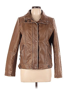 Signature studio outlet faux leather jacket