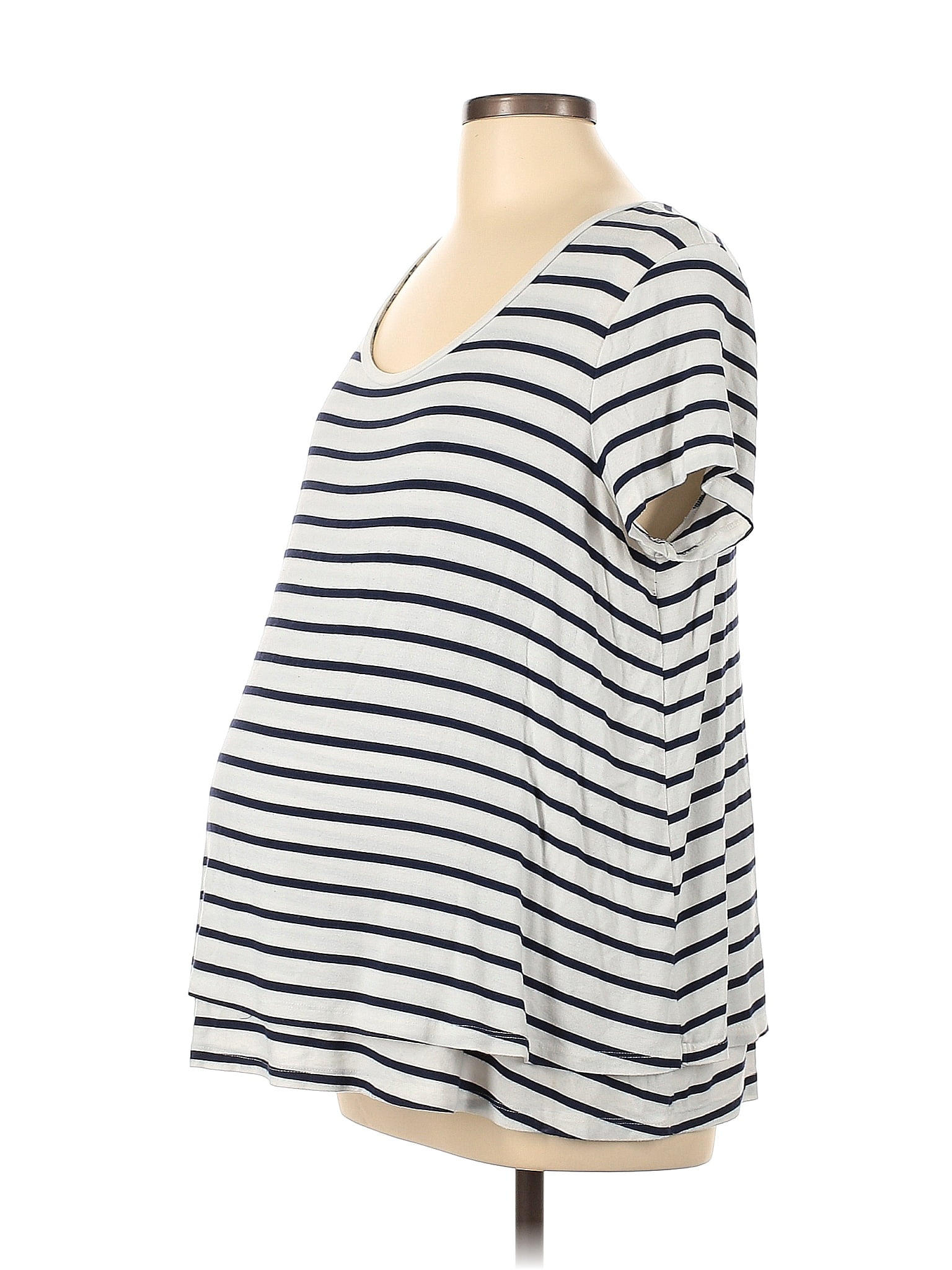 Kindred Bravely Stripes Gray Sleeveless T-Shirt Size S (Maternity) - 46%  off