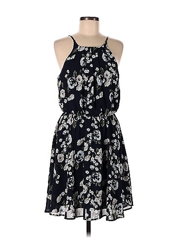 Blue rain floral sales dress