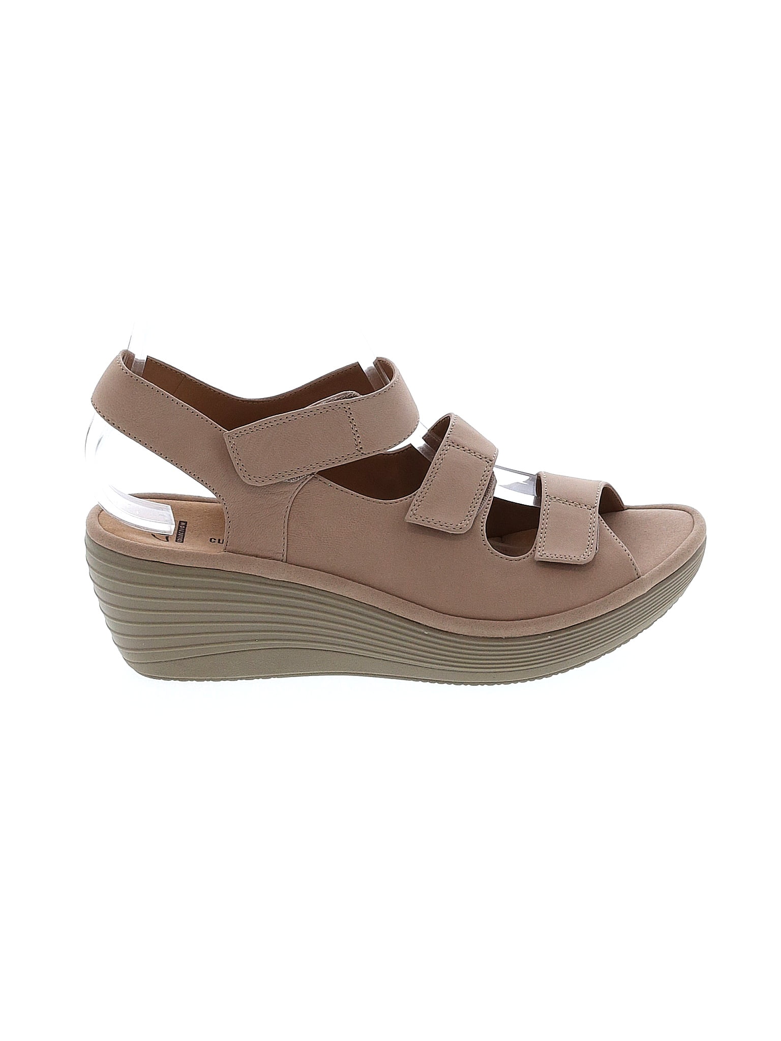Clarks Solid Brown Tan Wedges Size 10 - 68% off