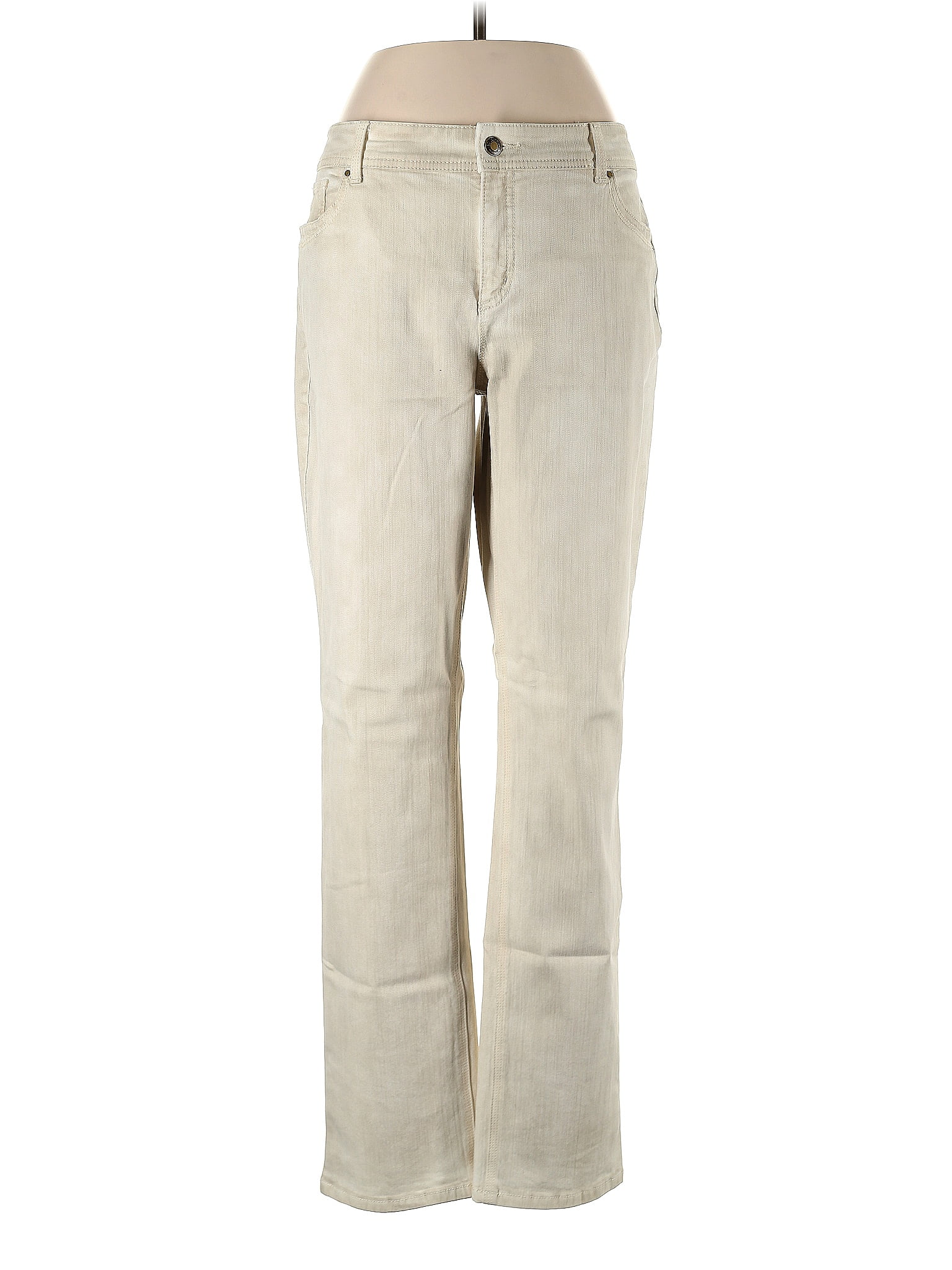 So Slimming by Chico's Solid Tan Casual Pants Size Lg (2) - 75% off