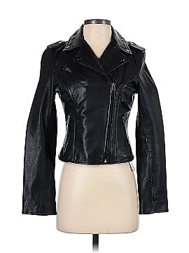 Black Rivet Faux Leather Jacket (view 1)
