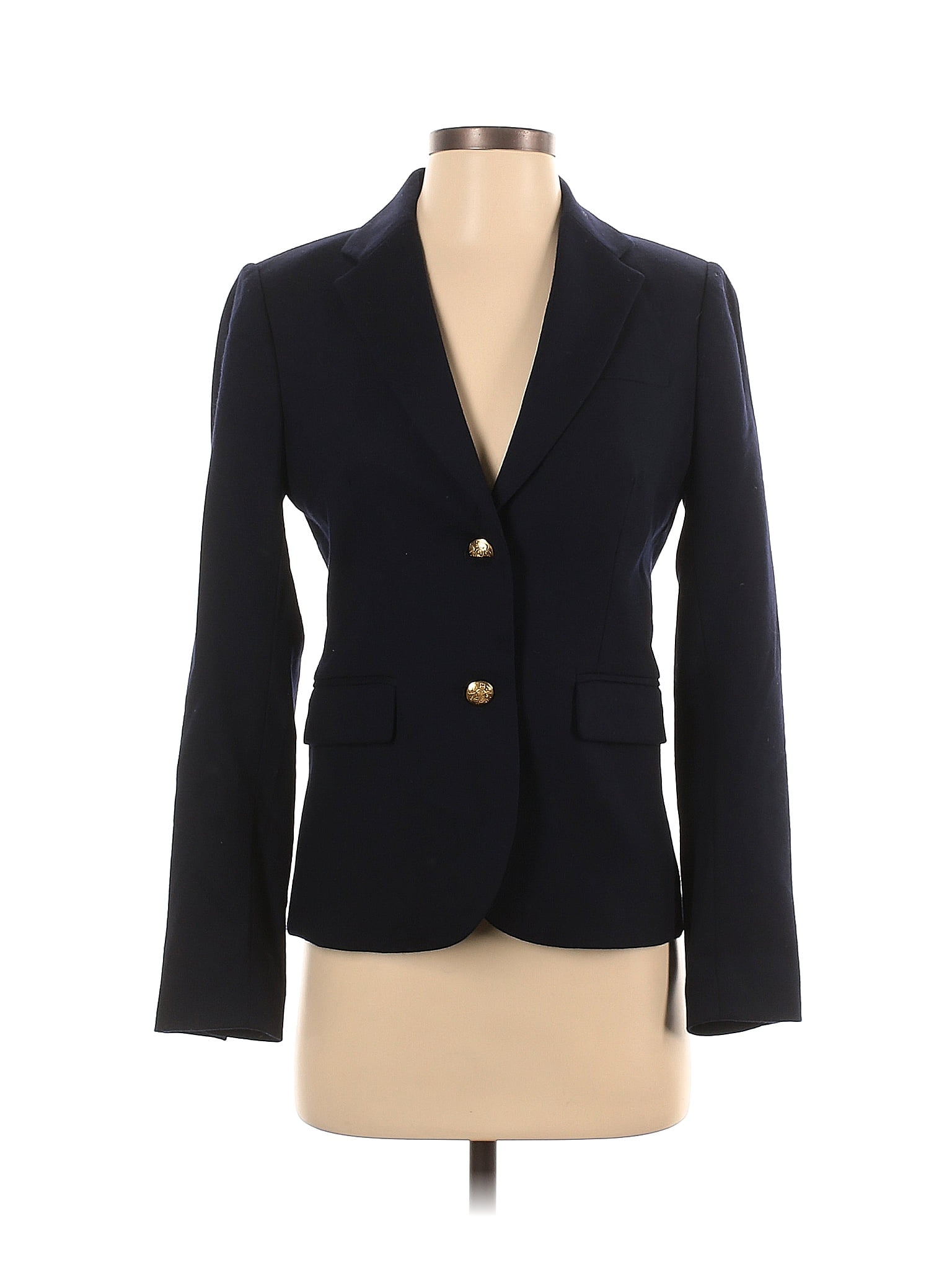 J.Crew Solid Navy Black Wool Blazer Size 2 - 75% off | ThredUp