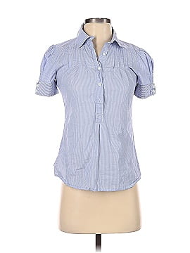 Aqua Short Sleeve Button-Down Shirt (view 1)