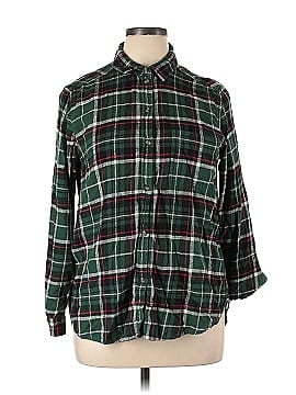 American Eagle Outfitters 3/4 Sleeve Button-Down Shirt (view 1)