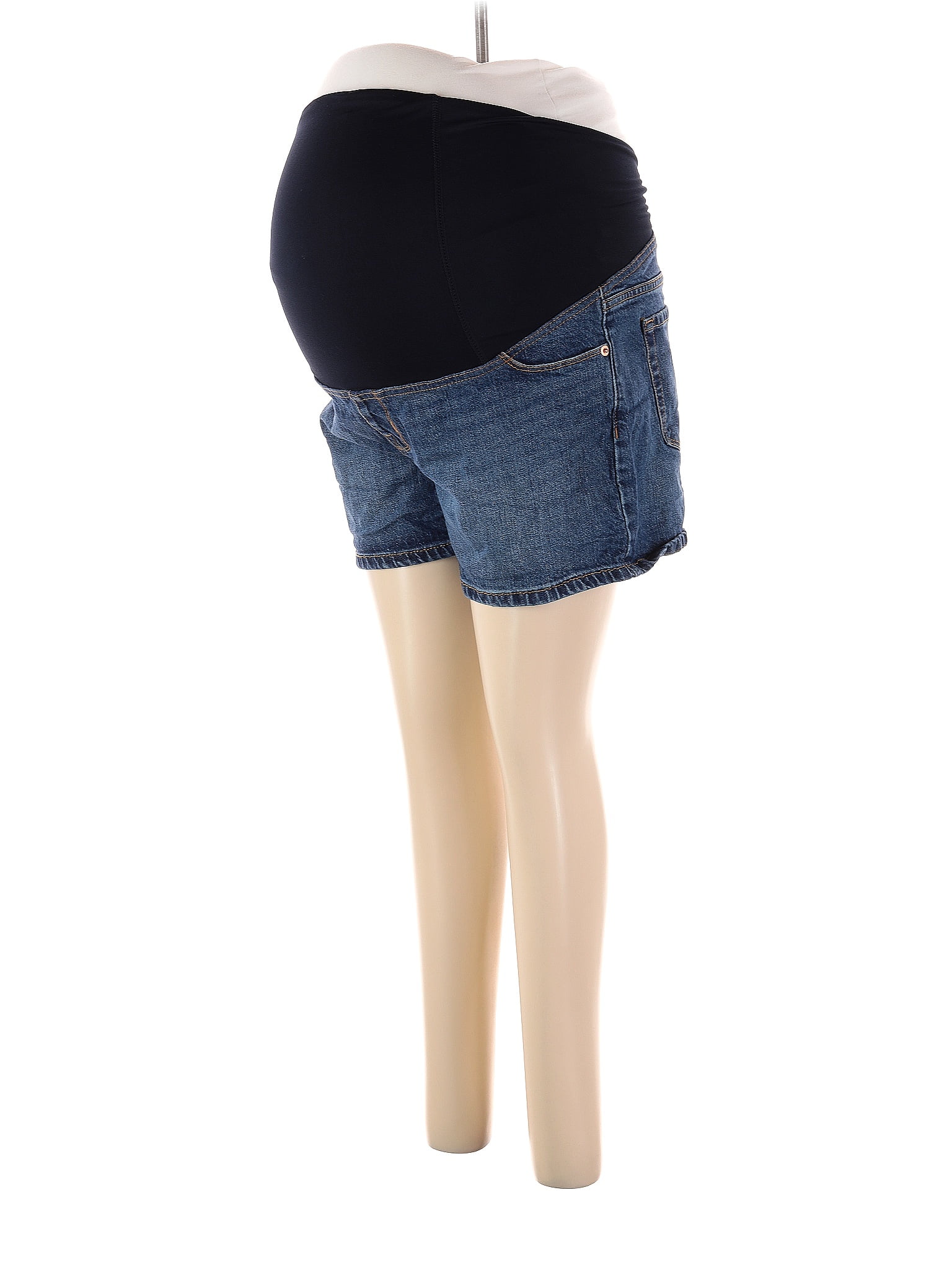 Isabel Maternity Solid Blue Denim Shorts Size 8 (Maternity) 45 off