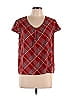 Liz Claiborne 100% Polyester Red Short Sleeve Blouse Size L - photo 1