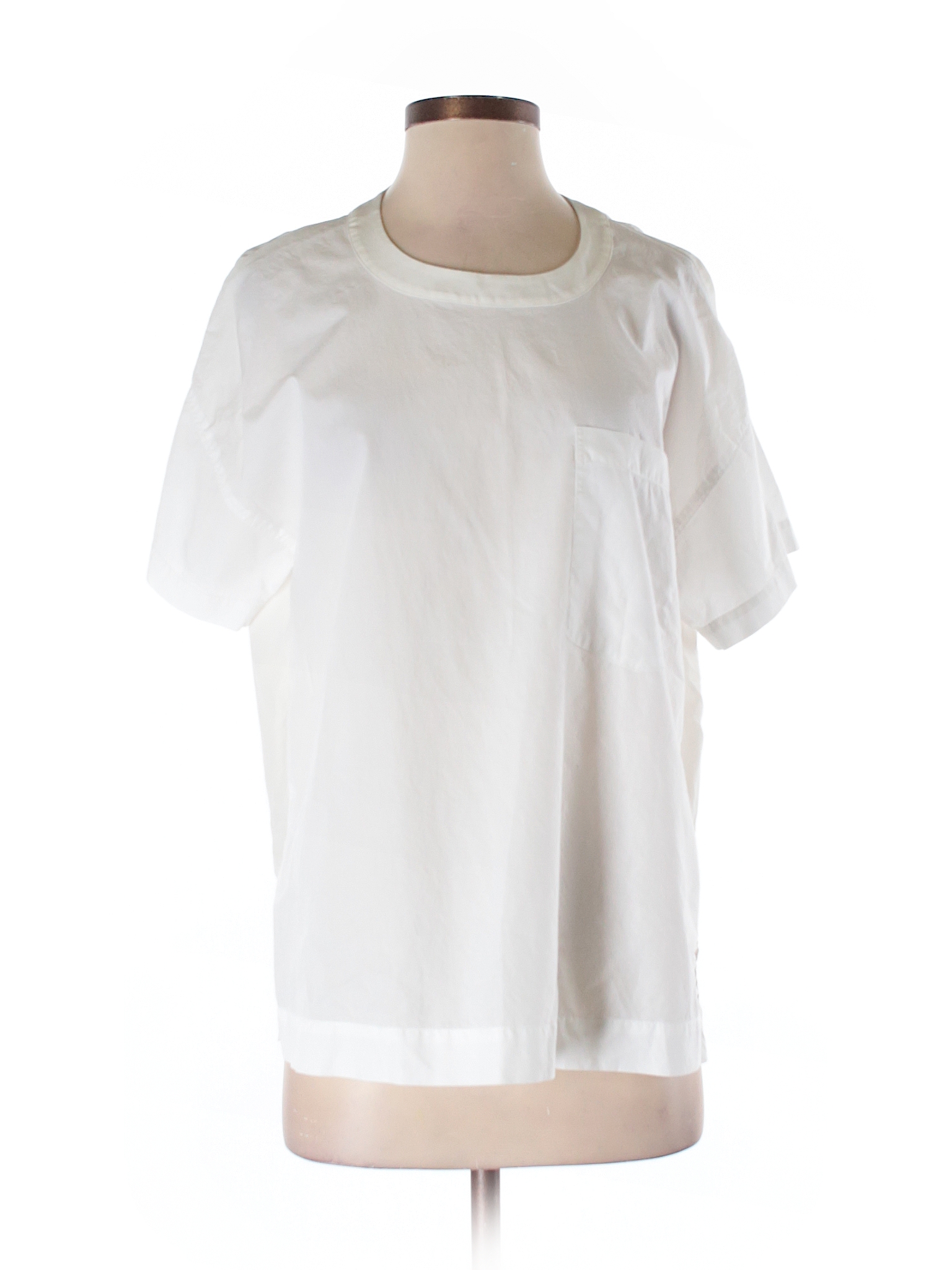 Madewell 100% Cotton Solid Ivory Short Sleeve Blouse Size S - 65% off ...