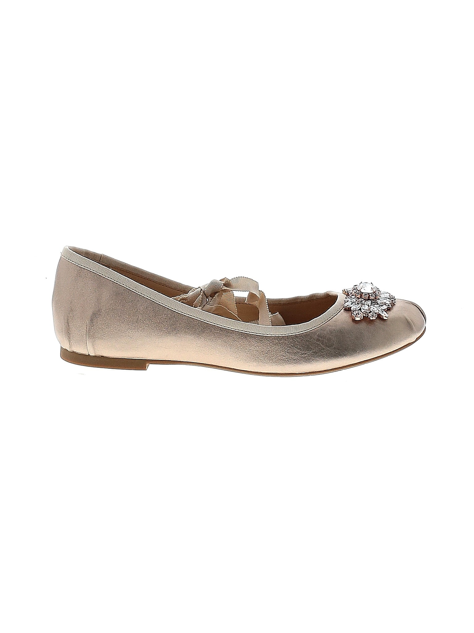 Badgley Mischka Solid Metallic Silver Flats Size 8 1/2 71 off ThredUp