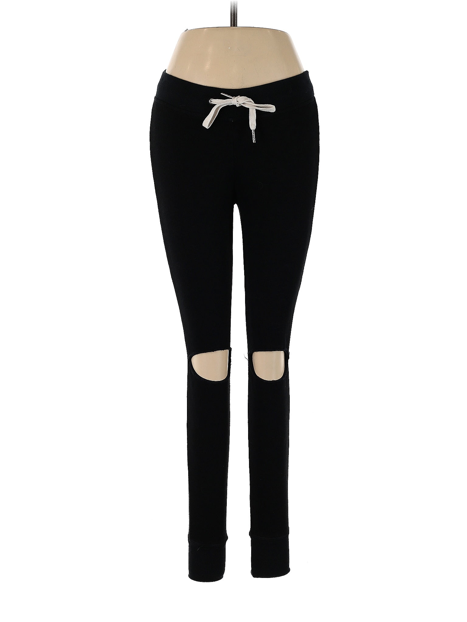 n:Philanthropy Emery Lace Up Ankle Skinny Crop Sweatpants Black – ShopAA