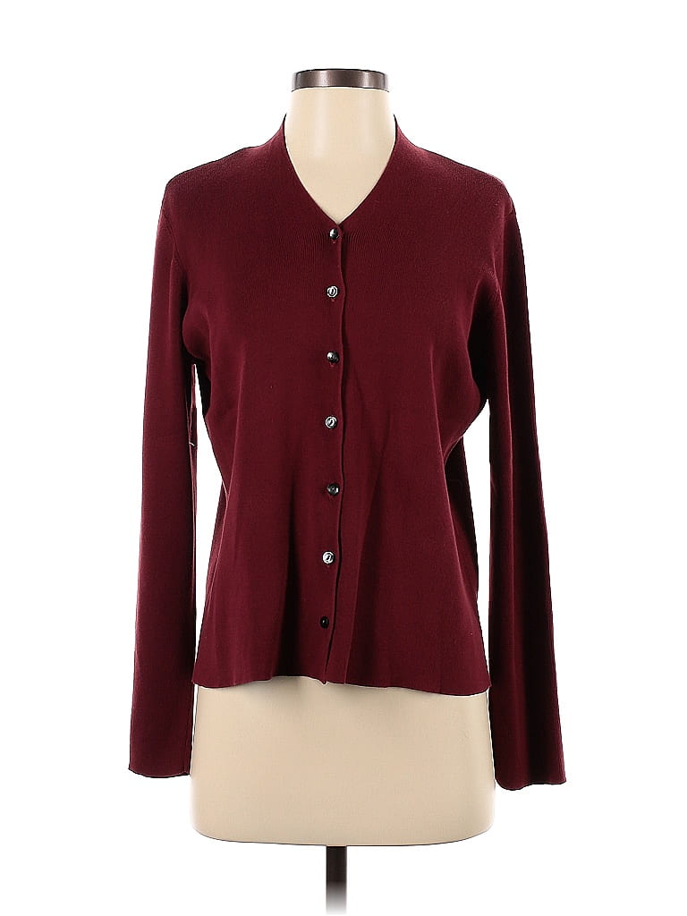 J.jill 100% Cotton Burgundy Cardigan Size M - 69% Off 