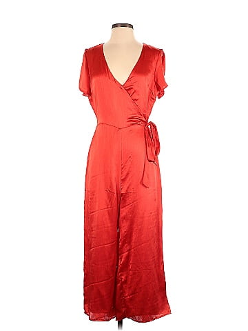 Red store jumpsuit anthropologie