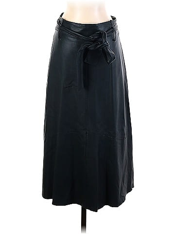 Vince black cheap leather skirt