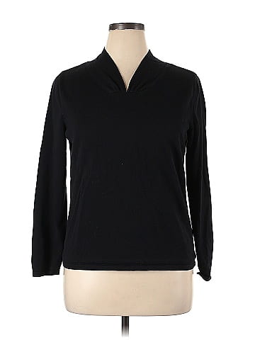 J.Jill Color Block Solid Black Pullover Sweater Size XL - 74% off