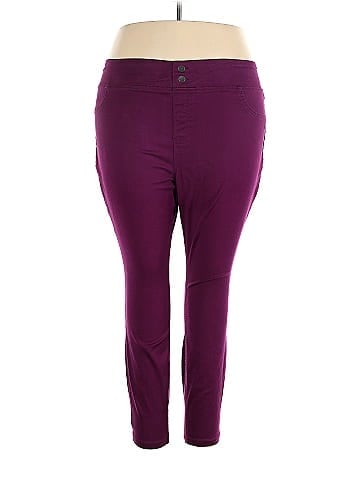 Terra & Sky Print Purple Jeans Size 2X (Plus) - 32% off