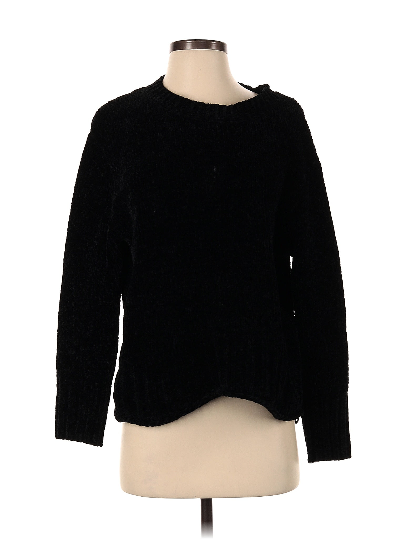 Christian Siriano New York Color Block Solid Black Pullover Sweater ...