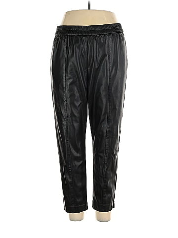 Simply Vera Vera Wang Solid Black Faux Leather Pants Size XL - 72% off
