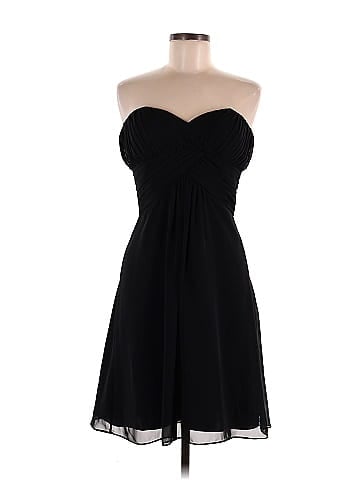 White House Black Market Solid Black Cocktail Dress Size 8 20