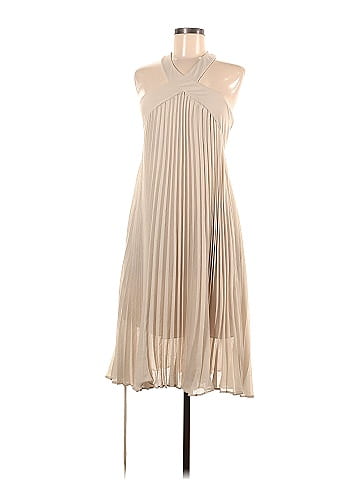 BCBGMAXAZRIA 100 Polyester Solid Tan Cocktail Dress Size S